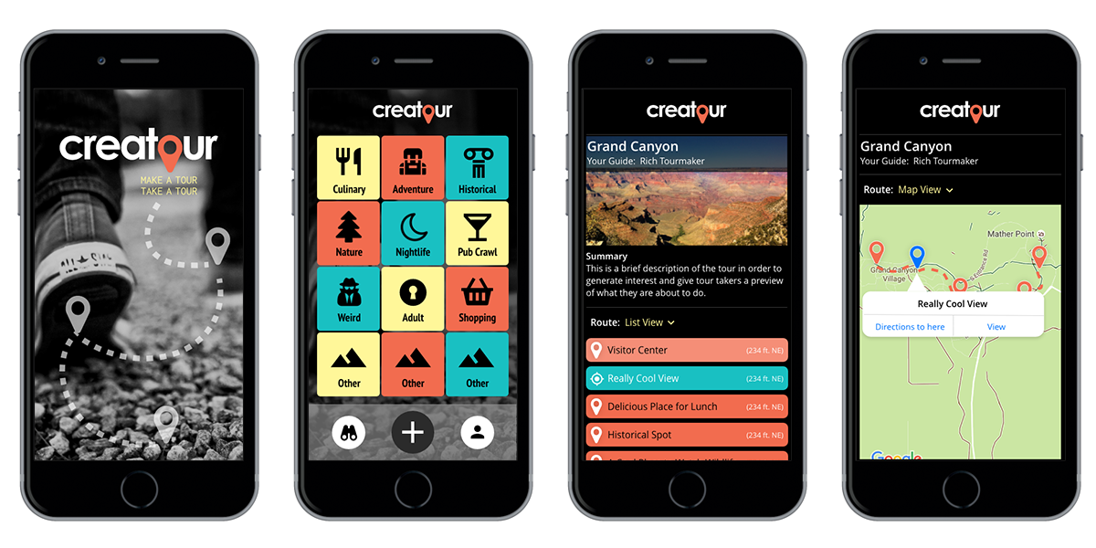 CreaTour Mobile Screens